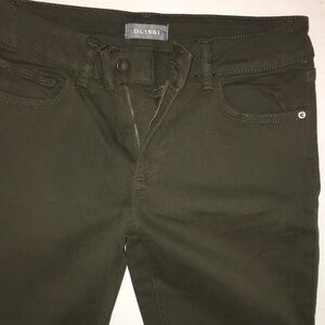 DL1961 Denim Florence Cropped Mid Rise Instasculpt Skinny Jeans Olive | Size 26